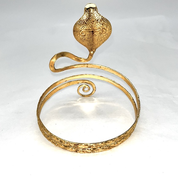 Good Tone Adjustable 10” Metal Cobra Snake Arm Cuff Band Bracelet Bellydancing - Picture 3 of 3